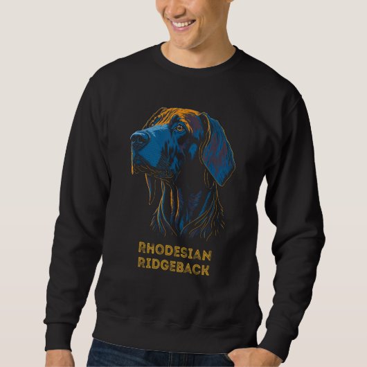 Sweatshirt Rhodesian Ridgeback Dog Portrait Southern Africa F (Devant)