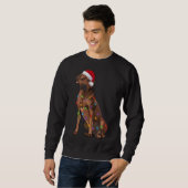 Sweatshirt Rhodesian Ridgeback Noël Lumières Noël Chien de No (Devant entier)