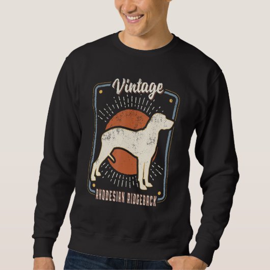 Sweatshirt Rhodesian Ridgeback Vintage Retro Classic Dog Love (Devant)