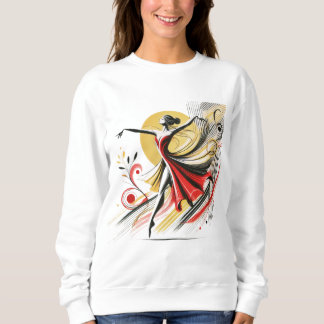 Sweatshirt "Rhythm in Motion - Dancing Girl Melody Design