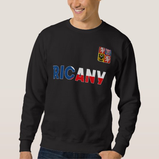 Sweatshirt Ricany République Tchèque Drapeau Cardiaque Lion T (Devant)