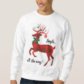 Sweatshirt Rindeer rouge plaid (Jingle tout le chemin!) (Devant)