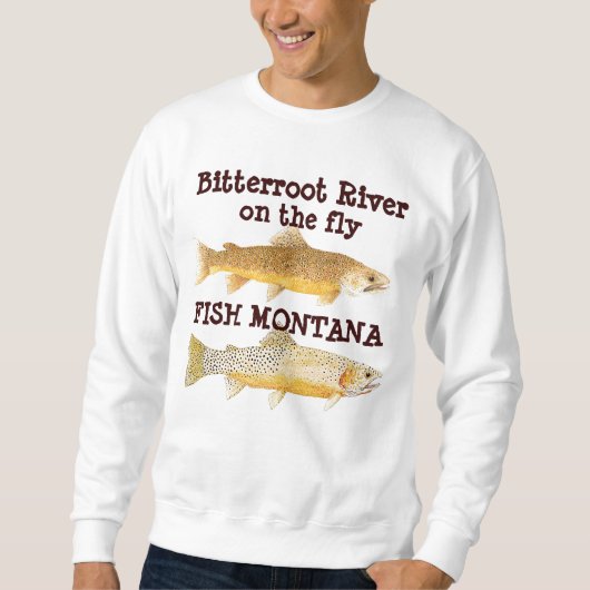 Sweatshirt Rivière de Bitterroot dessus - - mouche - pêchez (Devant)