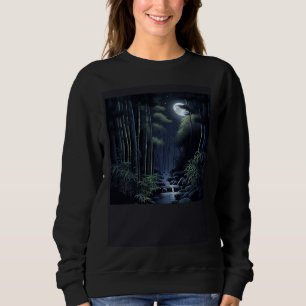 Sweatshirt Rivière de cascade dans la forêt de bambou chinois