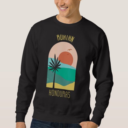 Sweatshirt Roatan Honduras Boho Vintage Vacances Souvenir (Devant)