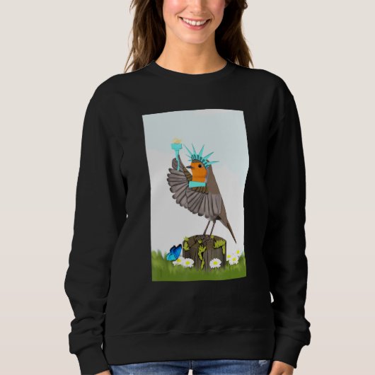 Sweatshirt Robin Bird en Statue de la Liberté Bird Bird Birdw (Devant)