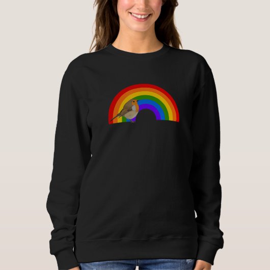 Sweatshirt Robin Rainbow Bird Bird  Birdwatcher Animal Biolog (Devant)