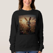 Sweatshirt Robot Rabbit in Steampunk Flower Field (Devant)