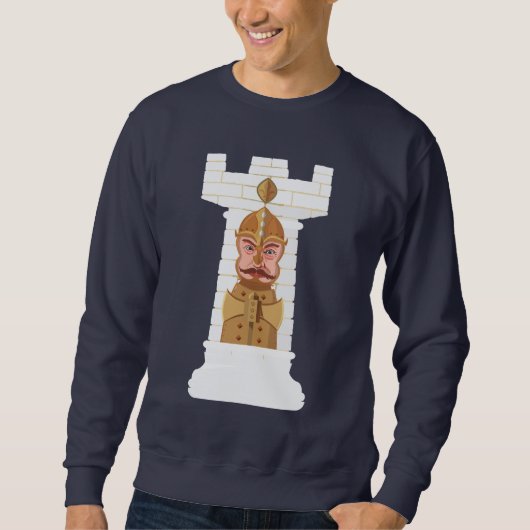Sweatshirt Roche blanche d'échecs (Devant)