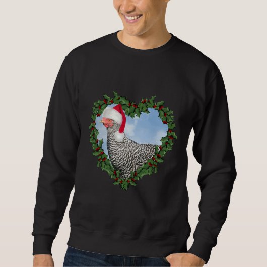 Sweatshirt Rocher Barred de poulet de Noël (Devant)