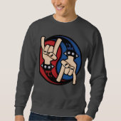 Sweatshirt Rock and Roll Devil Horns Yin Yang (Devant)
