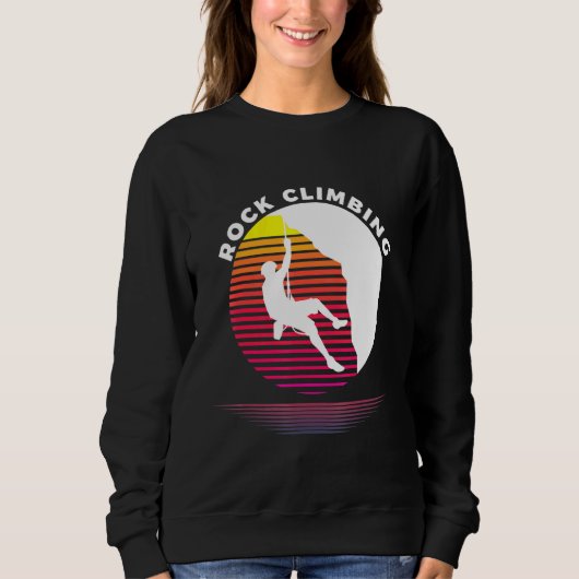 Sweatshirt Rock Escalade Retro Sunset Style Bouldering 80s St (Devant)