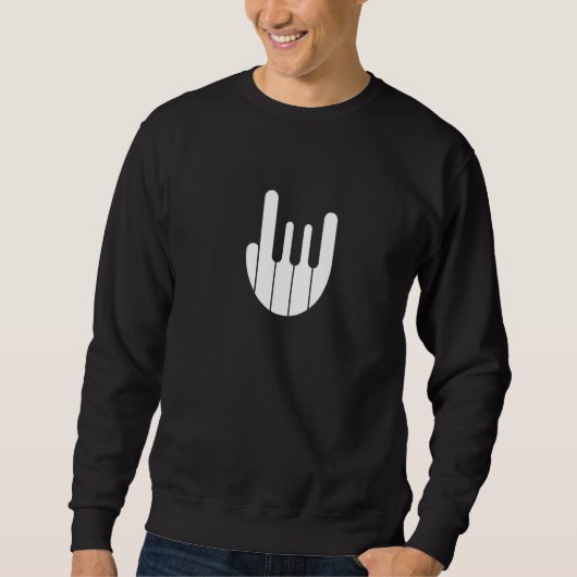 Sweatshirt Rock Hand Piano Keyboard - Funny Cool Pianist Keyb (Devant)