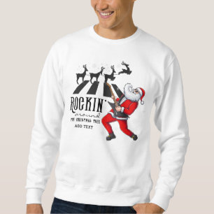 Sweatshirt Rock N Roll Père Noël Reindeer Rockin Fête de Noël