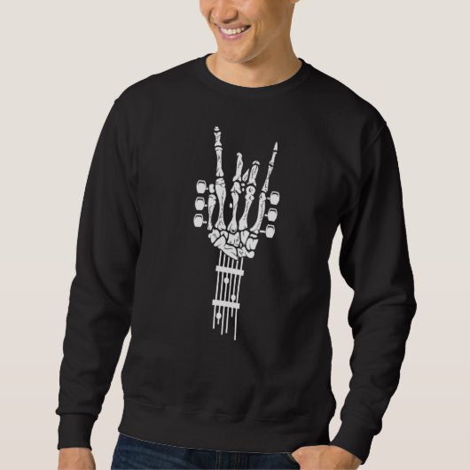 Sweatshirt Rock & Roll Skeleton Guitare Music (Devant)