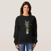Sweatshirt Rocker Skeleton Rocher À La Main Sur Costume Hallo (Devant entier)