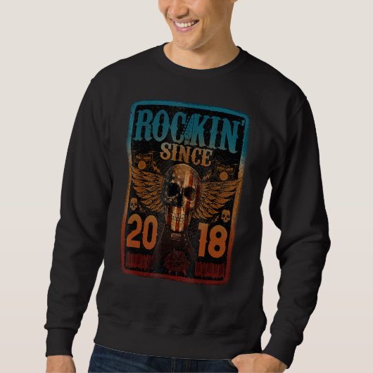 Sweatshirt Rockin' depuis 2018 Skull Rock - 5 ans 5th Bir (Devant)