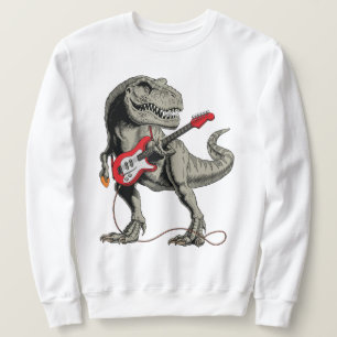 Sweatshirt Rockin' T-Rex : dinosaure jouant de la guitare éle