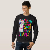 Sweatshirt Rocks de 5e année Pas de Prob Enseignant Llama Ret (Devant entier)