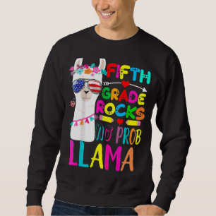 Sweatshirt Rocks de 5e année Pas de Prob Enseignant Llama Ret