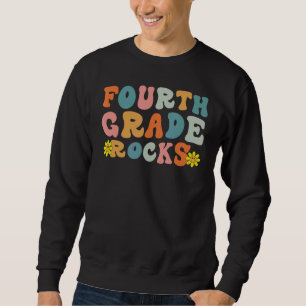 Sweatshirt Rocks de quatrième année Retour à l'école Rétro en