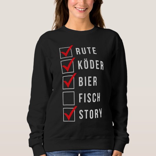 Sweatshirt Rod Bait Beer Fish Story List Angler (Devant)