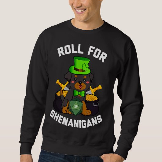 Sweatshirt Roll Pour Shenanigans Rottweiler Chien D20 Rpg St (Devant)