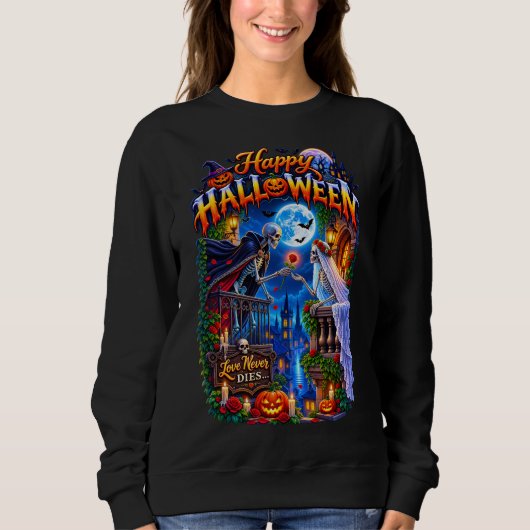 Sweatshirt Romance gothique effrayant avec clair de lune, ros (Devant)