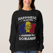 Sweatshirt Romanian Wedding State of Romania Roots Married (Devant)