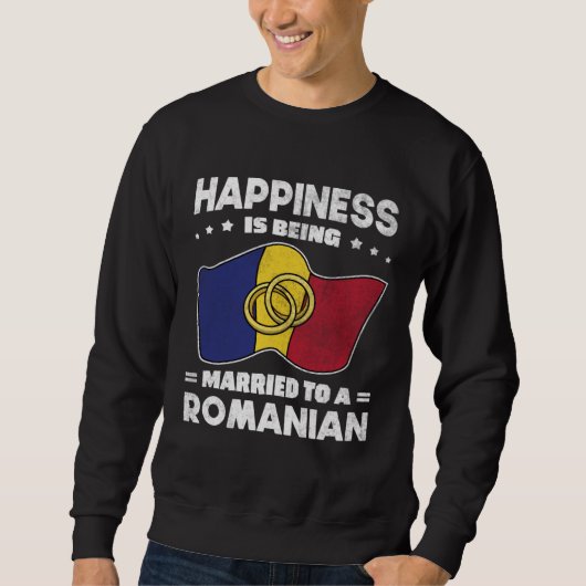 Sweatshirt Romanian Wedding State of Romania Roots Married (Devant)