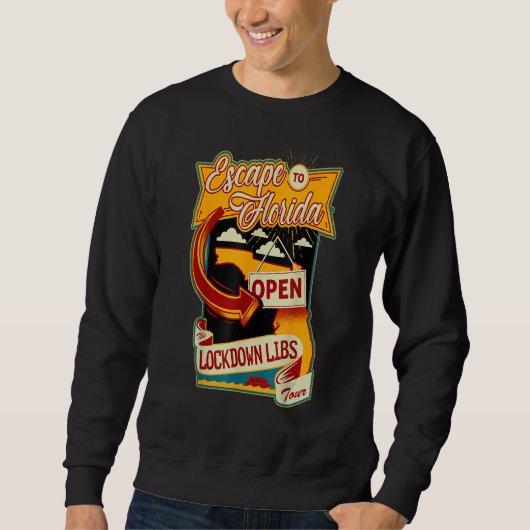 Sweatshirt Ron Desantis S'Échapper À Florida Vinatge Drôle (Devant)