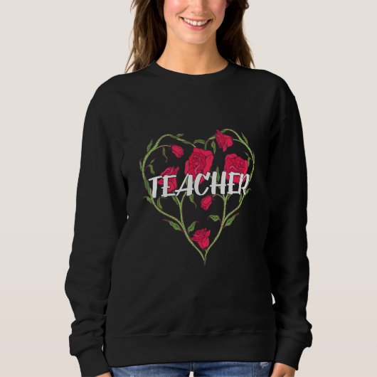 Sweatshirt Rose de coeur enseignant (Devant)