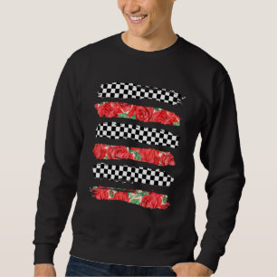 Sweatshirt Rose de tableau de contrôle À damiers bandes