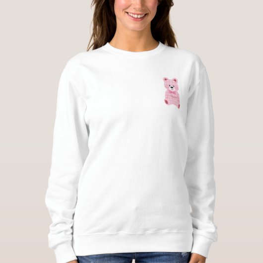 Sweatshirt Rose En vichy Teddy (Devant)