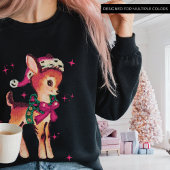 Sweatshirt ROSE NOEL mignon Rétro Reindeer Fête Étincelle Noë