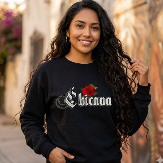 Sweatshirt Rose Rouge Chicana