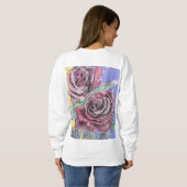 Sweatshirt Rose rouge Fleurs d'aquarelle Floral Rose peinture (Dos entier)