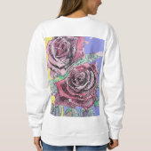 Sweatshirt Rose rouge Fleurs d'aquarelle Floral Rose peinture (Dos)