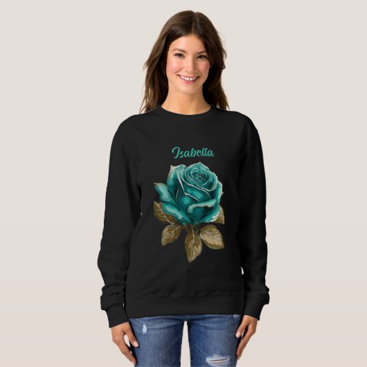 Sweatshirt Rose Turquoise vintage (Devant entier)