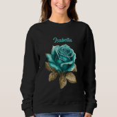 Sweatshirt Rose Turquoise vintage (Devant)