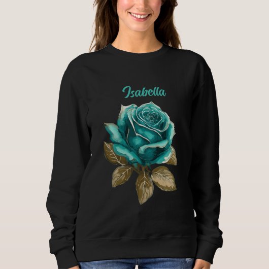 Sweatshirt Rose Turquoise vintage (Devant)