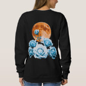 Sweatshirt Roses de glace bleues et lune de sang orange Graph (Dos)