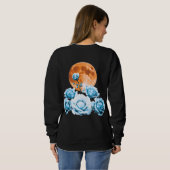 Sweatshirt Roses de glace bleues et lune de sang orange Graph (Dos entier)