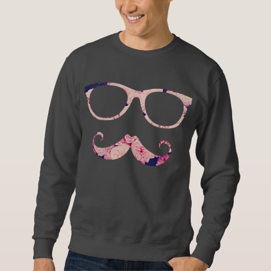 Sweatshirt Roses et moustache (Devant)
