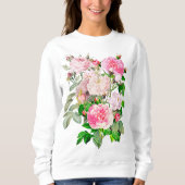 Sweatshirt Roses vertes roses et blanches (Devant)