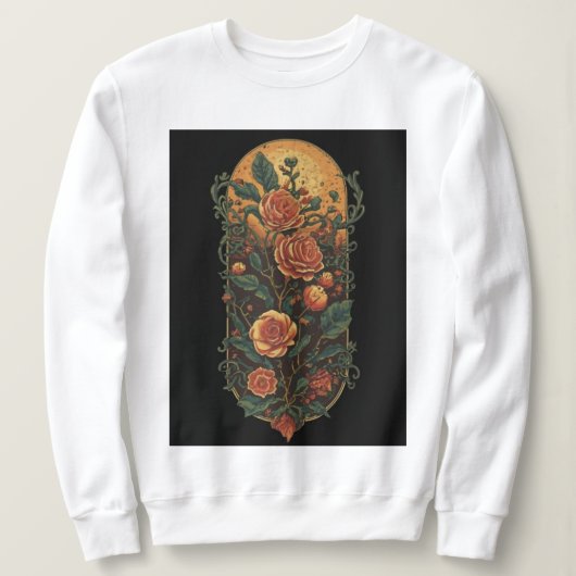 Sweatshirt Roses vintages et Plantes (Design devant)