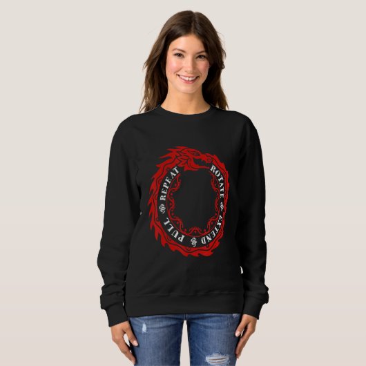 Sweatshirt Rotate Extend Pull Repeat Cool Dragon Chinese Boat (Devant entier)