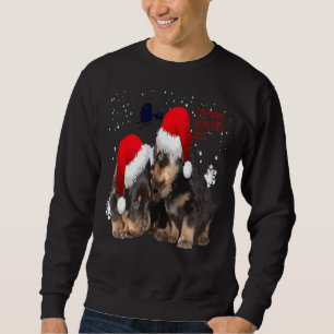 Sweatshirt Rotie Noël Blanc Avec Le Père Noël Sleigh