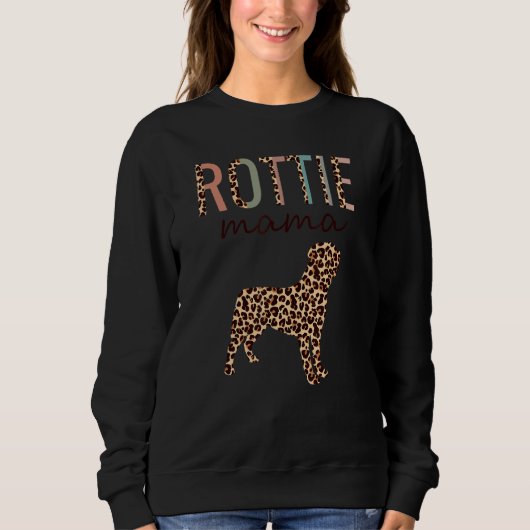 Sweatshirt Rottie Mama Avec Empreinte de léopard Pour Rottwei (Devant)