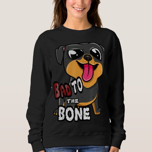 Sweatshirt Rottie Mauvais À L'Os Rottweiler Chien (Devant)